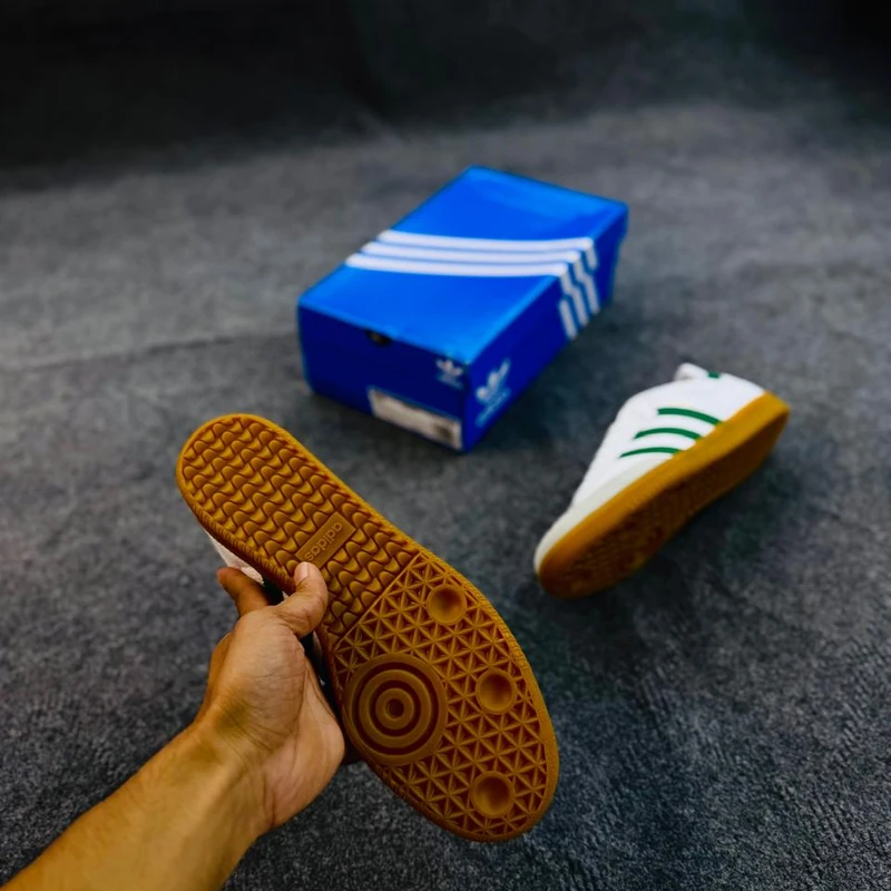 Adidas Samba OG Shoes – Cloud White & Collegiate Green - Image 3
