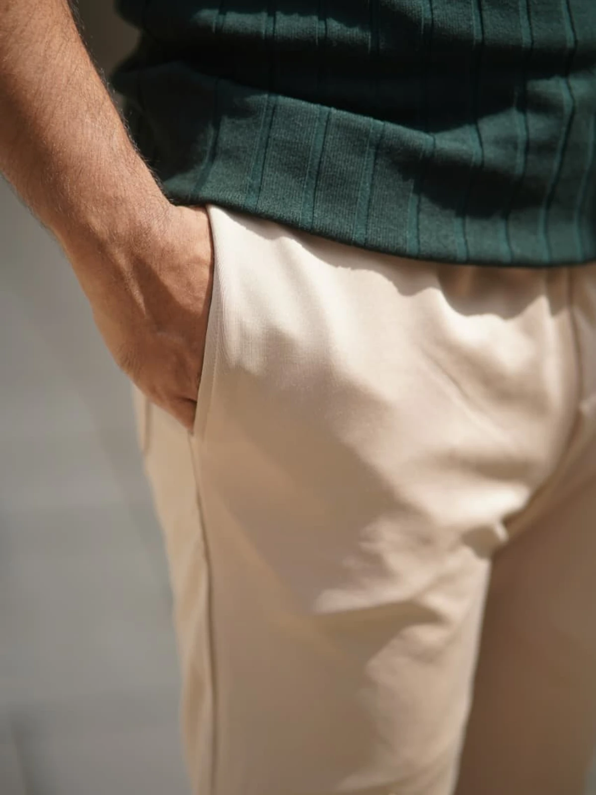 Biscuit Color - Imported China Fabrics Semi Baggy Trouser - Image 4