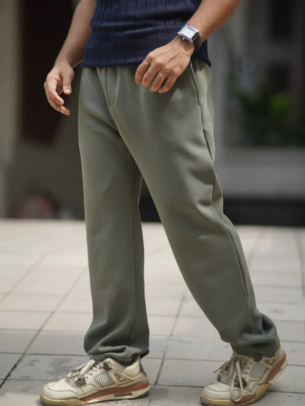 Light Olive - China imported Semi Baggy Trouser