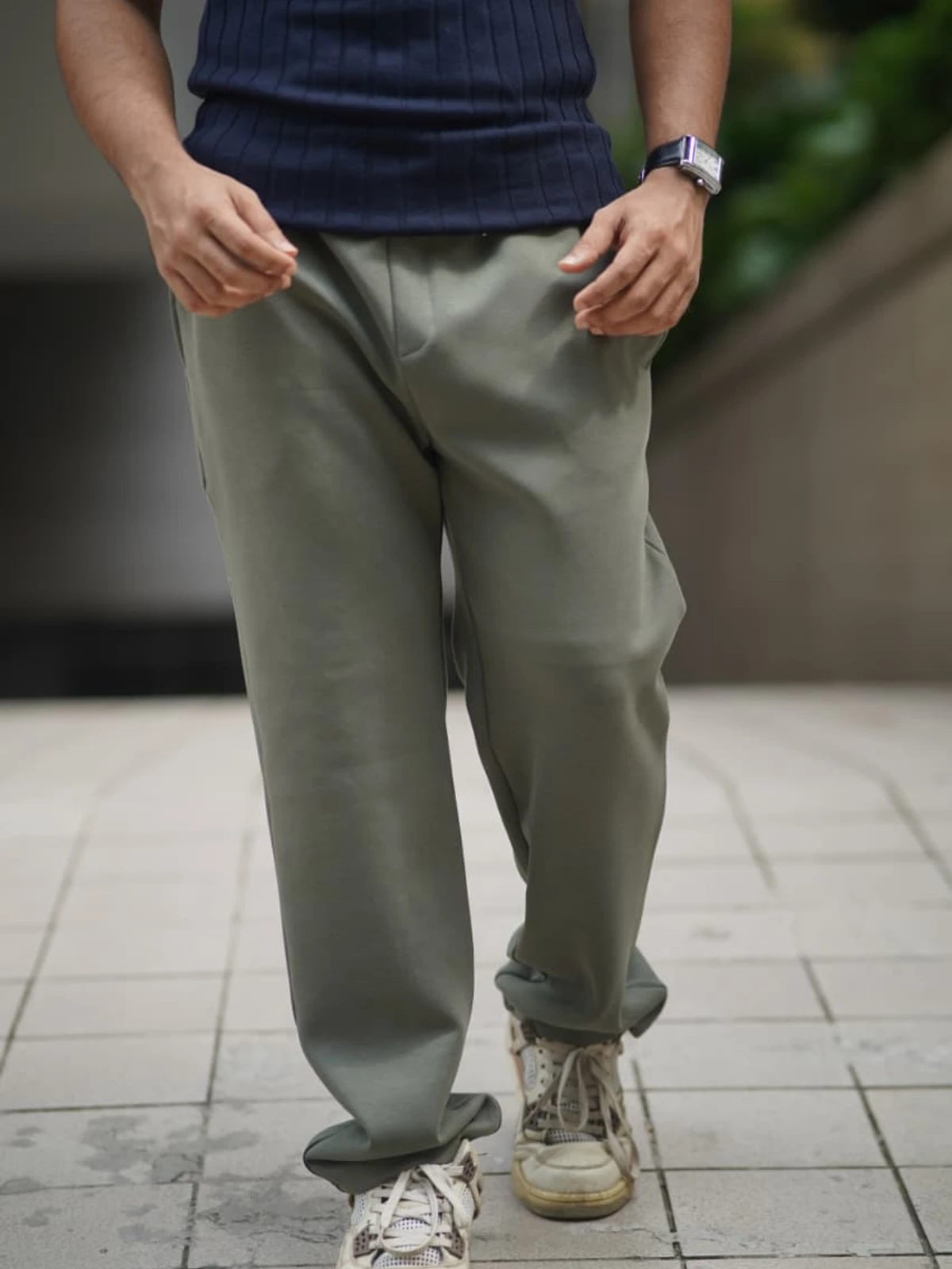 Light Olive - China imported Semi Baggy Trouser