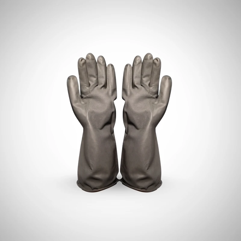 Rubber Hand Gloves Black - রাবার হ্যান্ড গ্লাভস কালো – Durable & Waterproof Protection