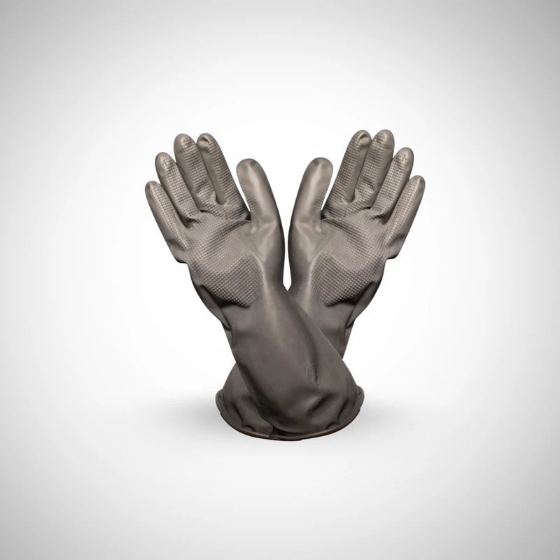 Rubber Hand Gloves Black - রাবার হ্যান্ড গ্লাভস কালো – Durable & Waterproof Protection