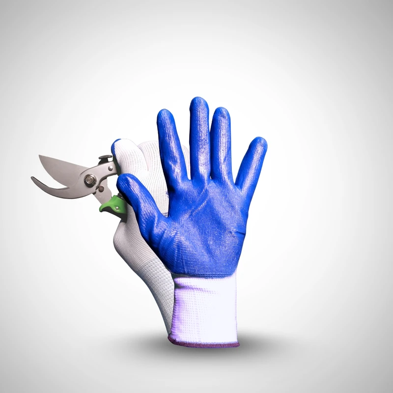 Hand Gloves White-Blue  হ্যান্ড গ্লাভস – Latex Rubber, Durable & Comfortable Grip