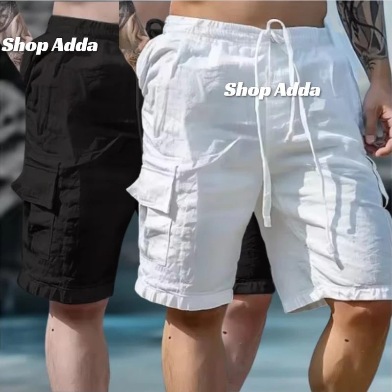 2 pcs Summer Comfortable 5 Pocket Cotton Shorts For Men