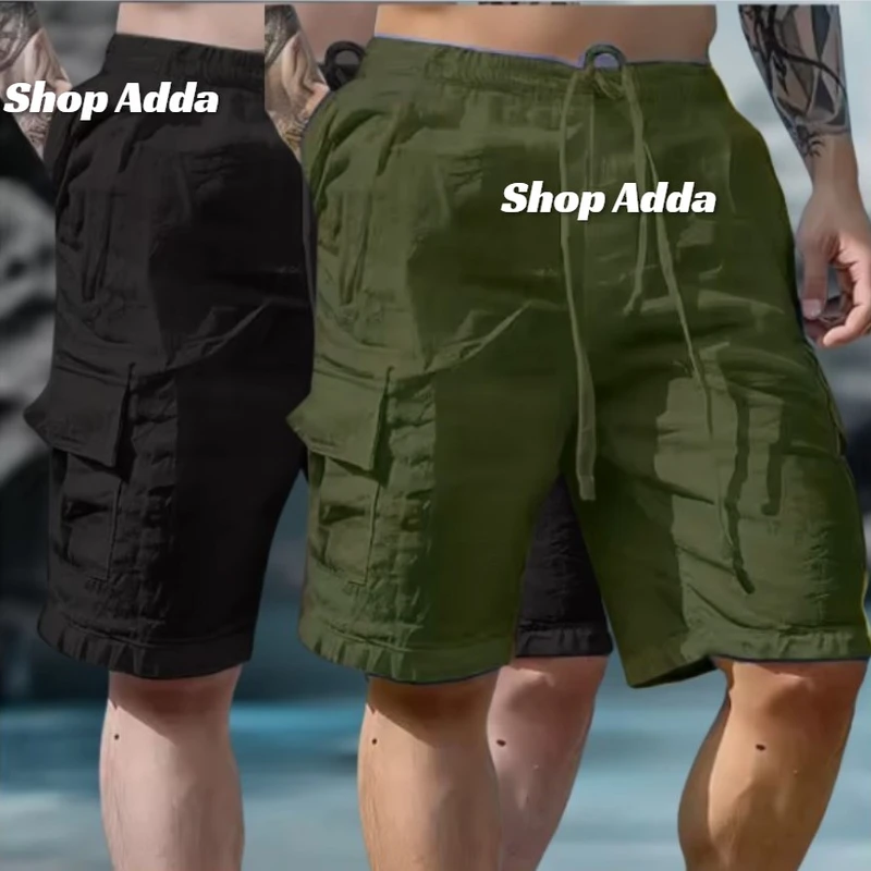 2 pcs Summer Comfortable 5 Pocket Cotton Shorts For Men