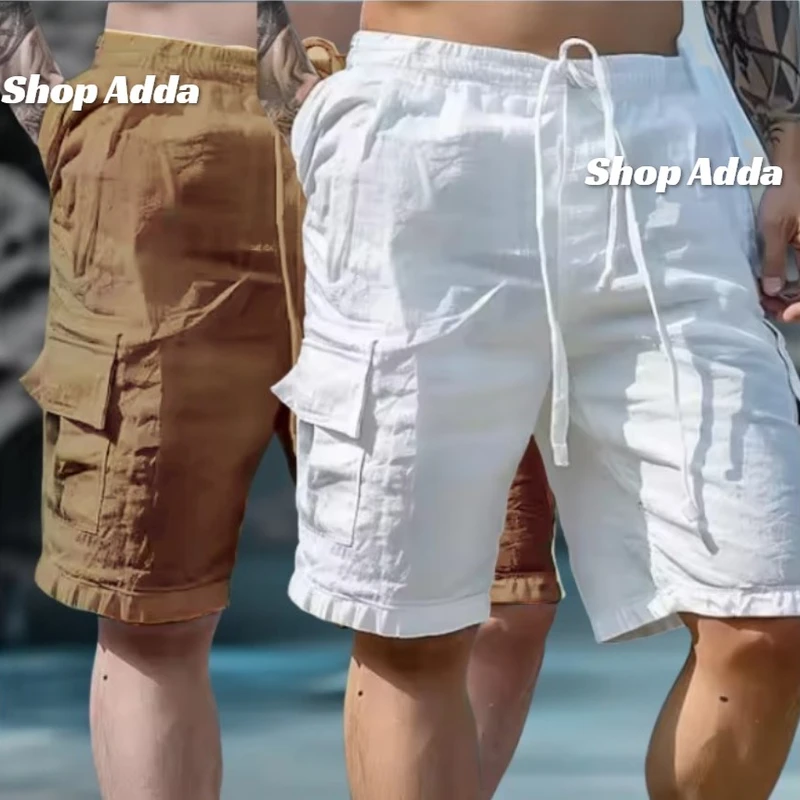 2 pcs Summer Comfortable 5 Pocket Cotton Shorts For Men