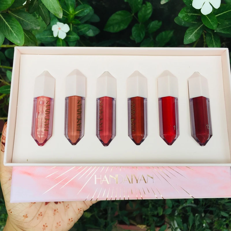 HANDAIYAN 6 Colors Lipstick Set Matte Lip Gloss Set Long-lasting
