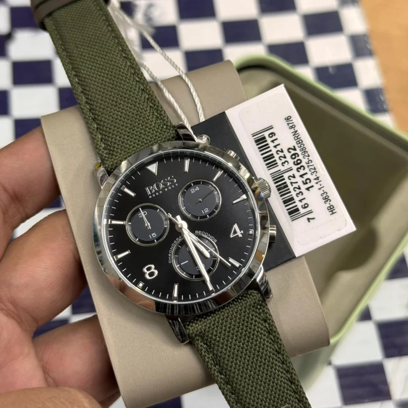 Hugo Boss Men’s Chronograph Quartz Watch 1513692 – Nylon Strap Luxury Watch in Bangladesh