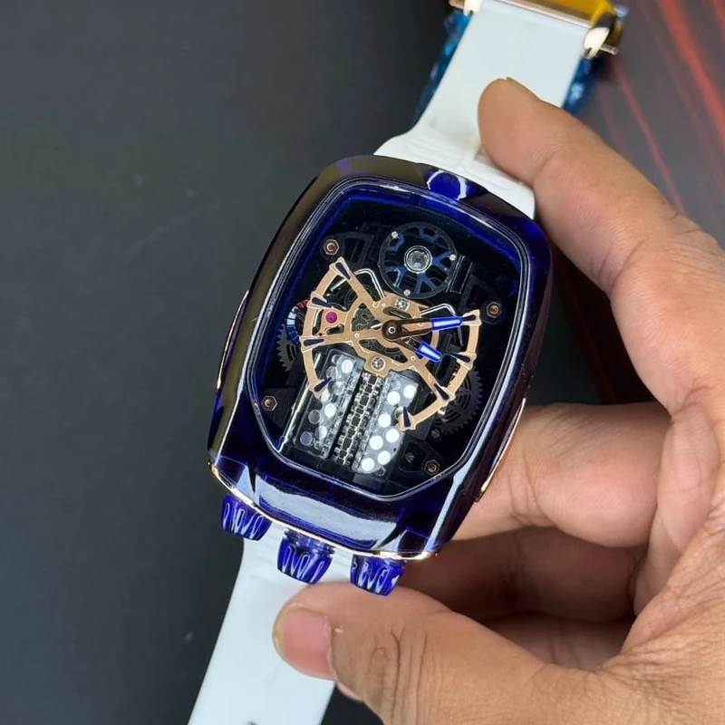 Jacob & Co. Bugatti Chiron Tourbillon Skeleton Blue – AAA Grade Luxury Watch in Bangladesh - Image 3