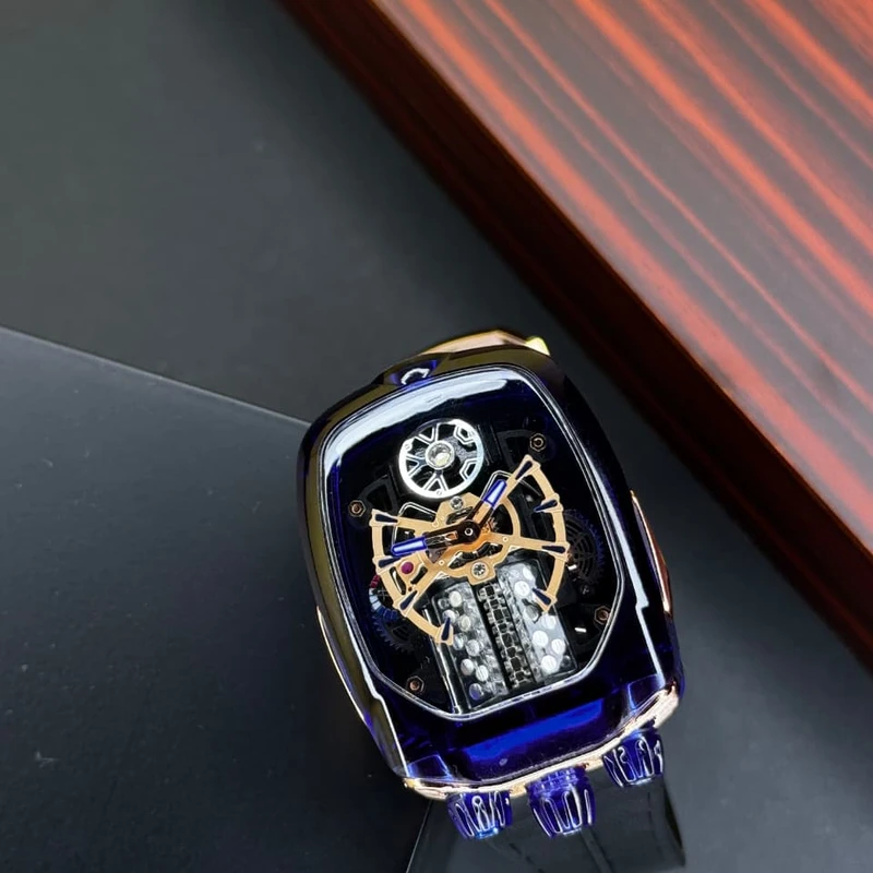 Jacob & Co. Bugatti Chiron Tourbillon Skeleton Blue – AAA Grade Luxury Watch in Bangladesh - Image 4