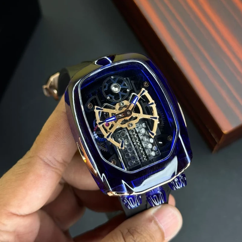 Jacob & Co. Bugatti Chiron Tourbillon Skeleton Blue – AAA Grade Luxury Watch in Bangladesh - Image 5