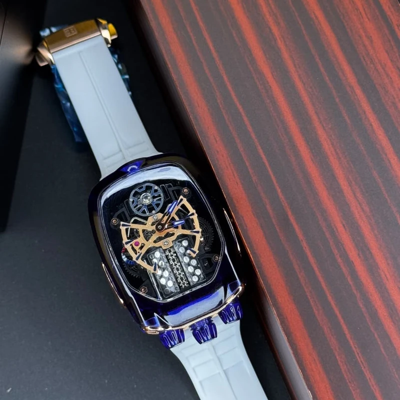 Jacob & Co. Bugatti Chiron Tourbillon Skeleton Blue – AAA Grade Luxury Watch in Bangladesh - Image 6