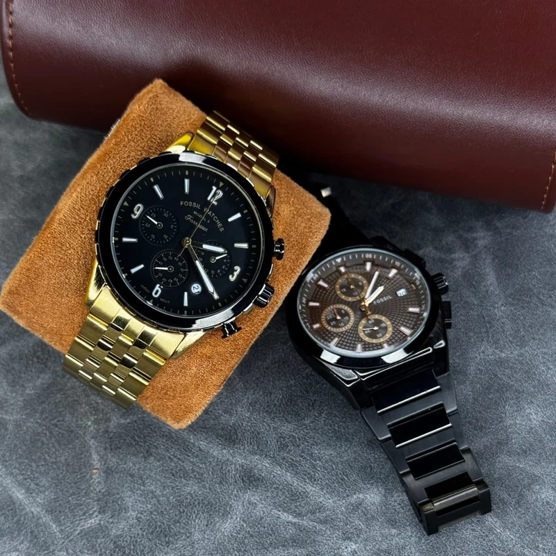 Fossil FB-01 Chronograph Men’s Watch FS5836 – Gold-Tone Stainless Steel, Black Dial | Bangladesh