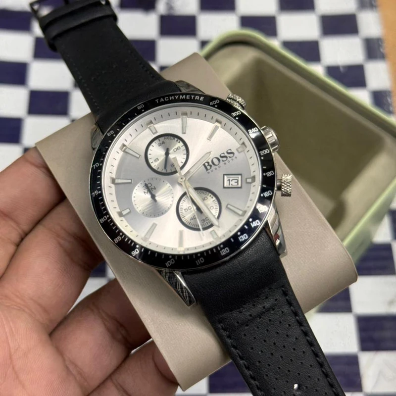 Hugo Boss Rafale Chronograph AAA Grade Men’s Watch 1513403 – Luxury Leather Strap in Bangladesh