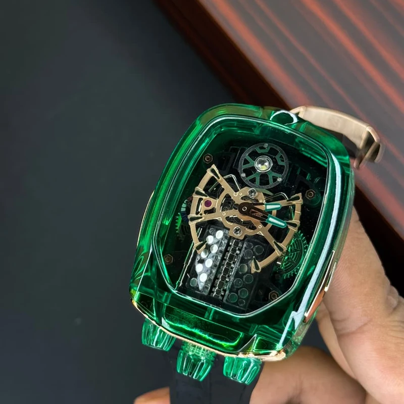 Jacob & Co. Bugatti Chiron Tourbillon Skeleton Green – AAA Grade Luxury Watch in Bangladesh
