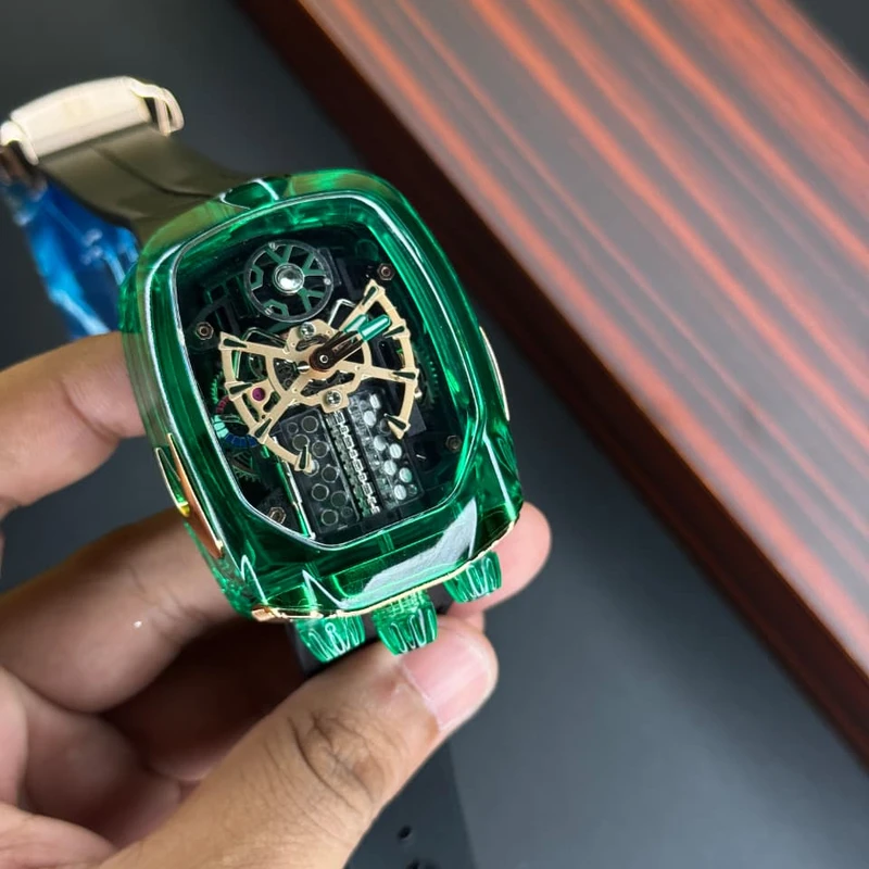 Jacob & Co. Bugatti Chiron Tourbillon Skeleton Green – AAA Grade Luxury Watch in Bangladesh