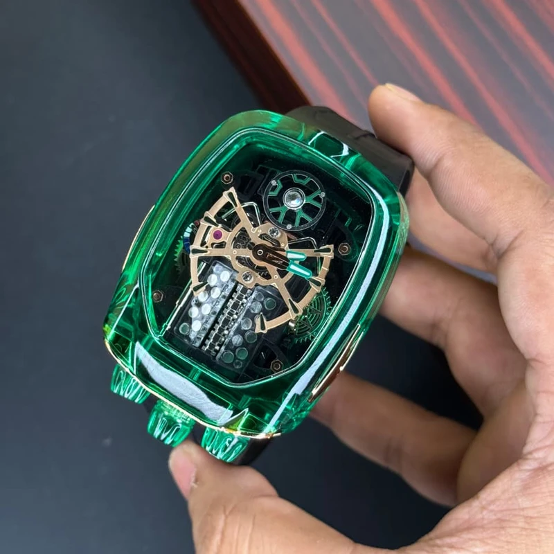 Jacob & Co. Bugatti Chiron Tourbillon Skeleton Green – AAA Grade Luxury Watch in Bangladesh - Image 3