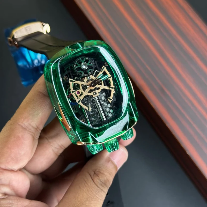 Jacob & Co. Bugatti Chiron Tourbillon Skeleton Green – AAA Grade Luxury Watch in Bangladesh - Image 4