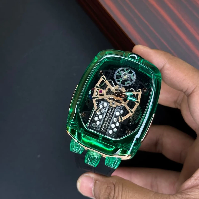 Jacob & Co. Bugatti Chiron Tourbillon Skeleton Green – AAA Grade Luxury Watch in Bangladesh - Image 5