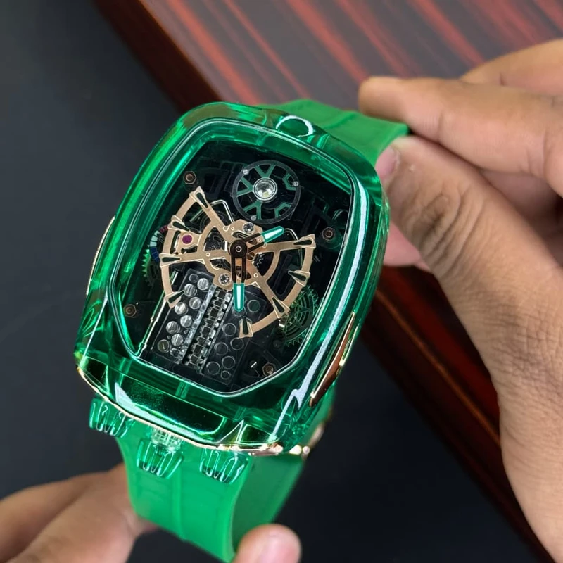 Jacob & Co. Bugatti Chiron Tourbillon Skeleton Green – AAA Grade Luxury Watch in Bangladesh - Image 6