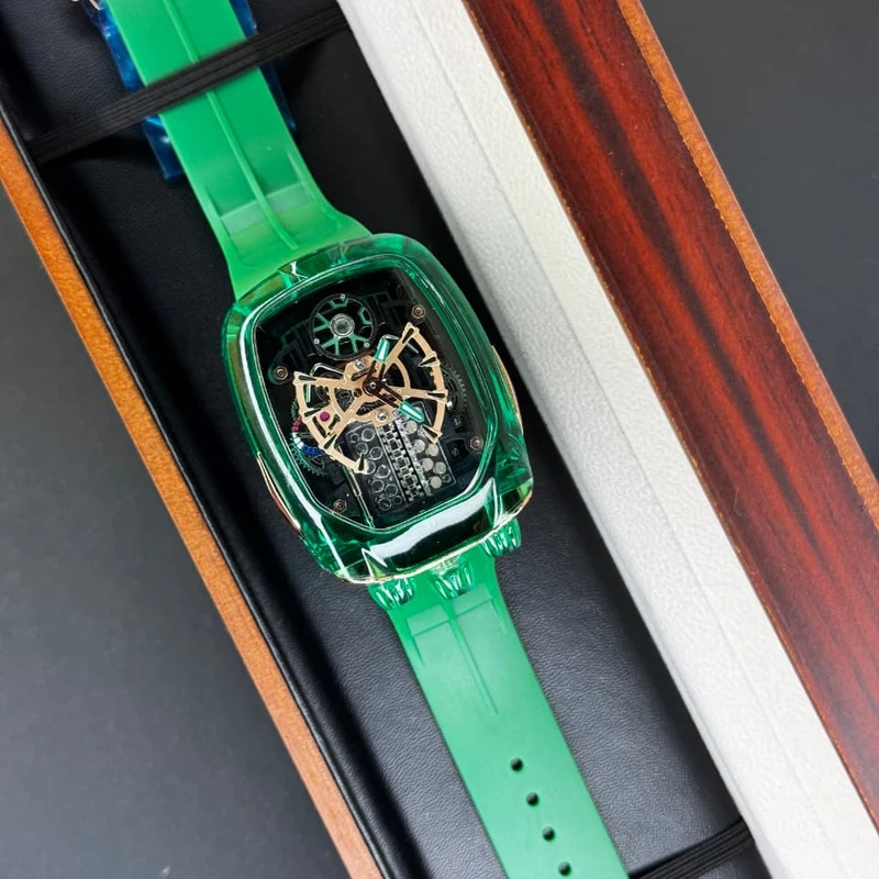 Jacob & Co. Bugatti Chiron Tourbillon Skeleton Green – AAA Grade Luxury Watch in Bangladesh - Image 10
