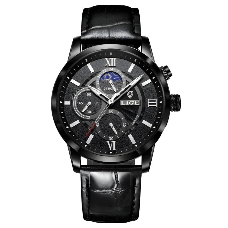 LIGE 8932 Gents Watch-full Black
