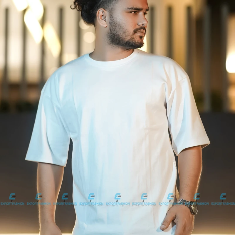 Premium Quality Solid Drop Shoulder T-shirt(WHITE)