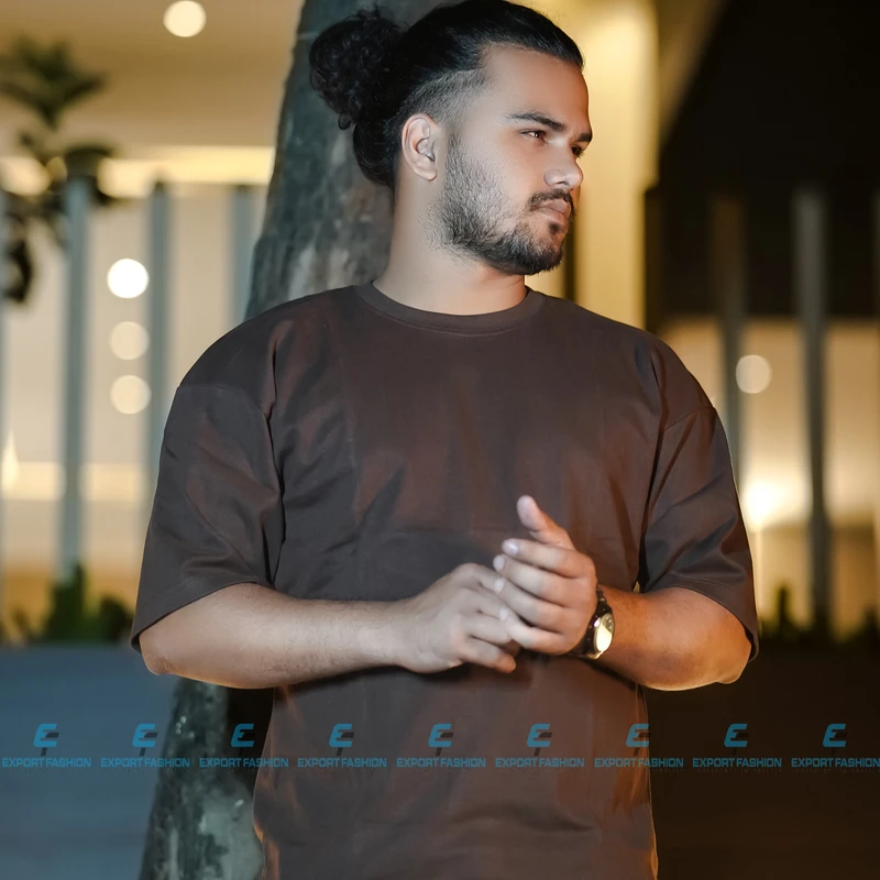 Premium Quality Solid Drop Shoulder T-shirtN (COFFE)