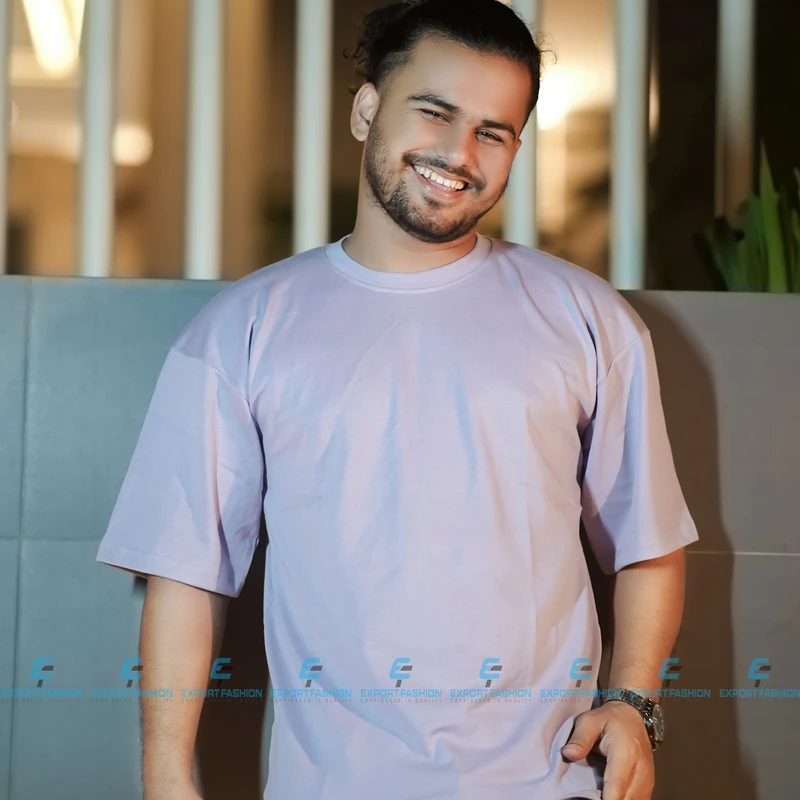 Premium Quality Solid Drop Shoulder T-shirt( Purple)