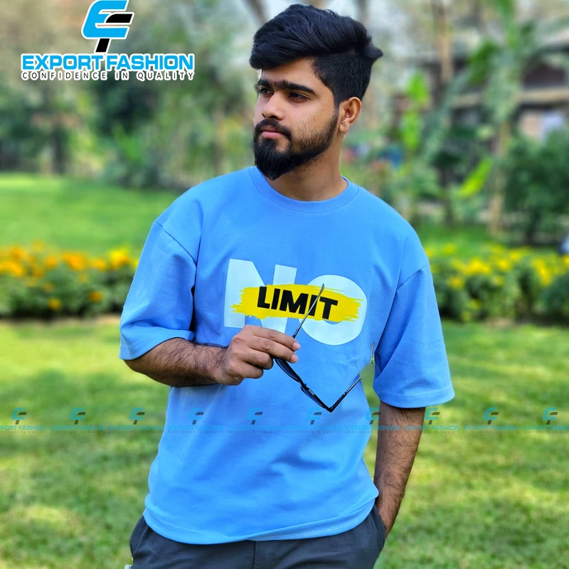 Premium Quality Printed Drop Shoulder T-shirt (With Model)