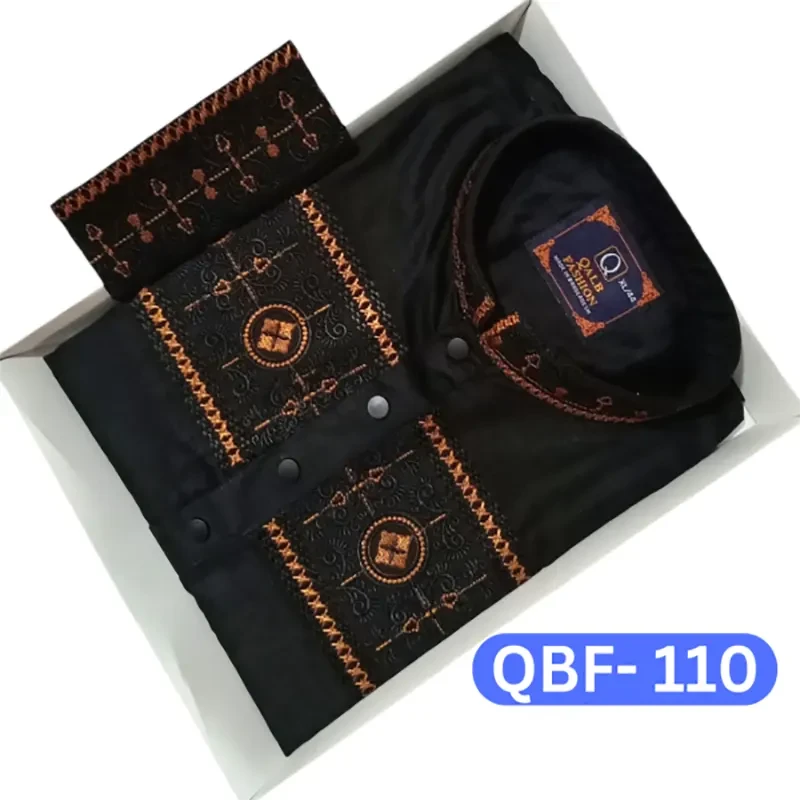 Shaton Fabric Comfortable Black Punjabi