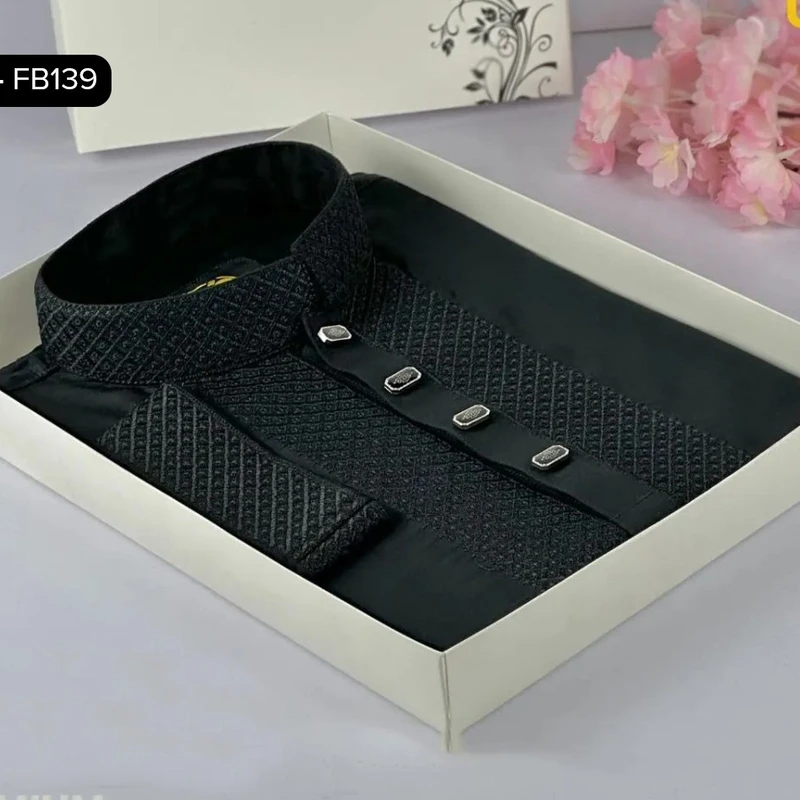 Embroidered Panjabi - Cotton Fabric