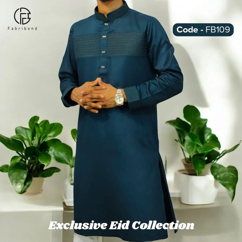 Embroidered Panjabi - Soft Cotton