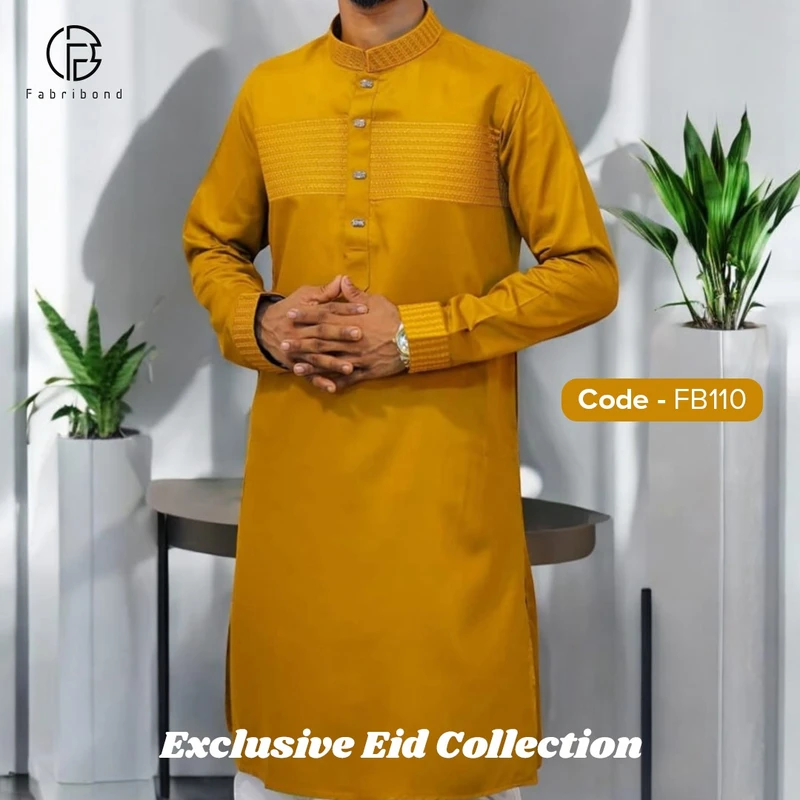 Embroidered Panjabi - Soft Cotton