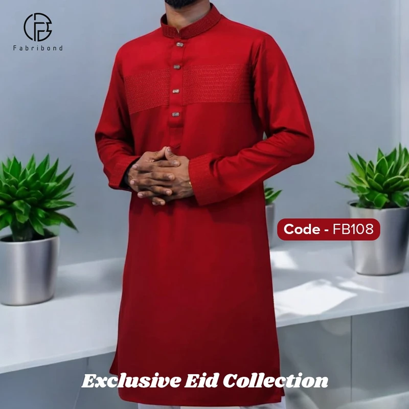 Embroidered Panjabi - Soft Cotton - Image 3