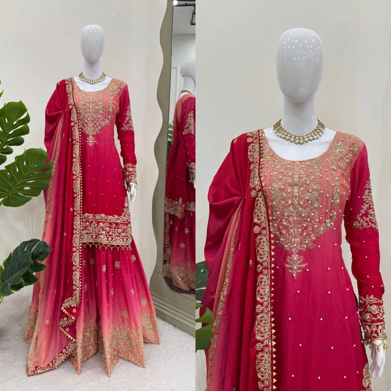 Designer Sharara Suit - Thumbnail 3