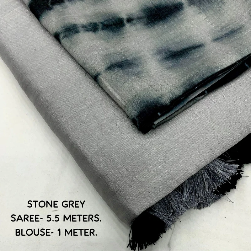 Silk saree with shibori blouse