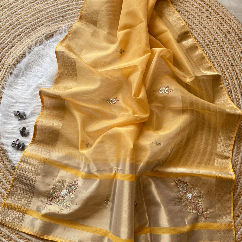 Soft viscose organza zaree silk saree