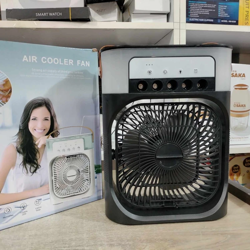 3 in 1 USB Mini Portable Fan Air Cooling fan Humidifier Purifier Mist Cooler with LED Light - Image 4