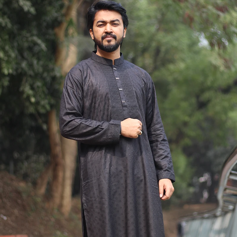 New Black FMG Fashion Kashmir Panjabi