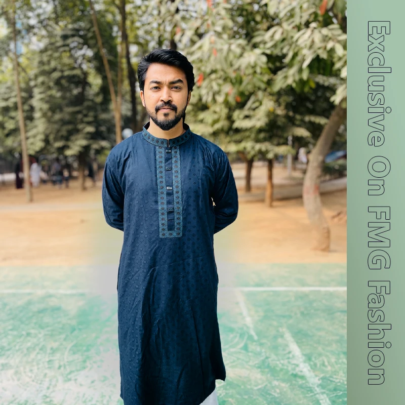 Blue Kashmir Men’s Panjabi