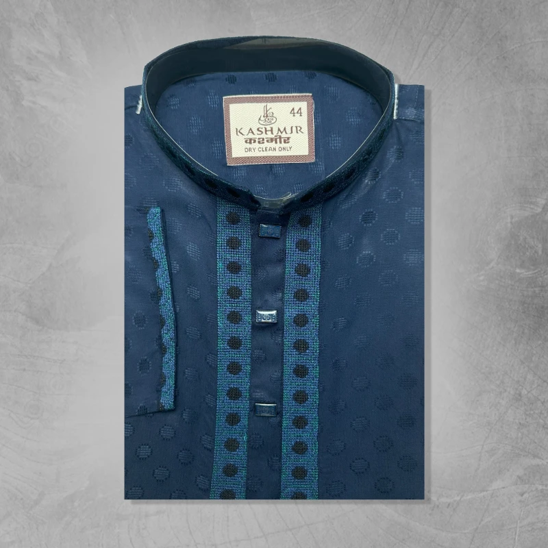 Blue Kashmir Men’s Panjabi - Thumbnail 3