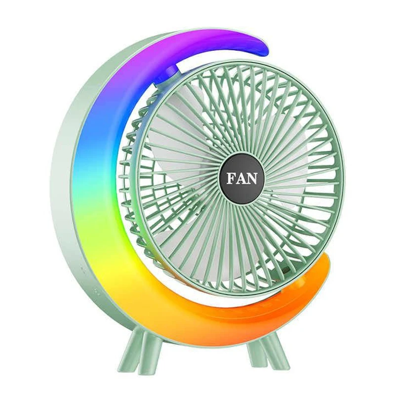 High quality Rechargeable Fan with RGB light