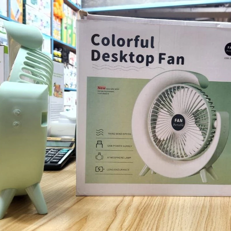 High quality Rechargeable Fan with RGB light