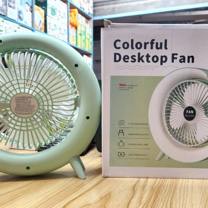 High quality Rechargeable Fan with RGB light - Image 3