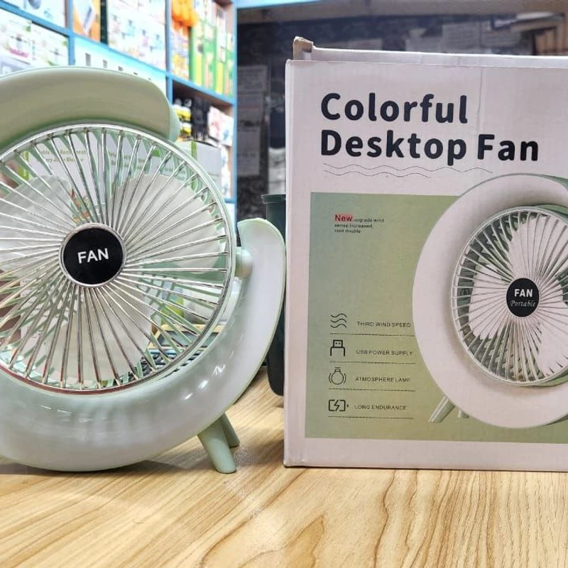 High quality Rechargeable Fan with RGB light - Image 4