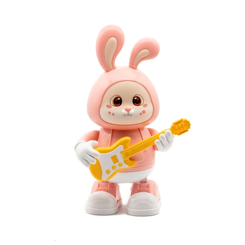 Cartoon Rabbit Toy for Toddlers, Electronic Robotic Guitar with Light Music, Guitarist, Bunny Pet