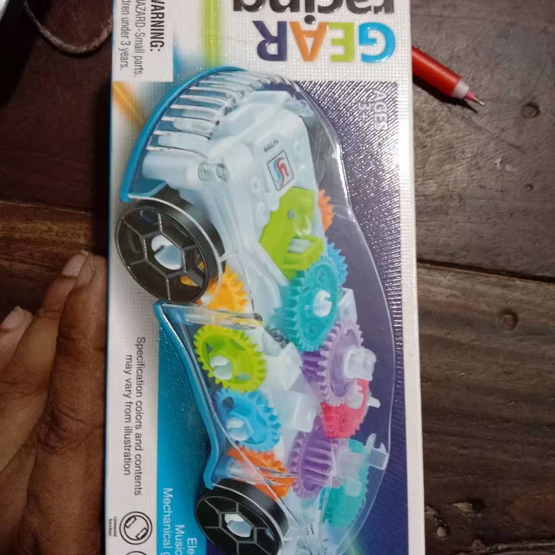 Gear Racing Transparent Sports Car Bump And Go Car With Music And 3d Lights