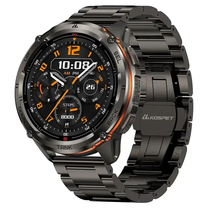 Kospet Tank T3 Ultra 2 Rugged Smartwatch Special Edition Silicone + Steel Premium Strap ( 1 Years Official Warranty )