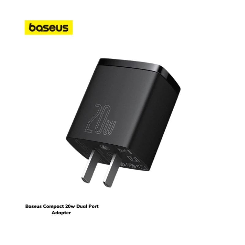 Baseus 20W Compact Super Quick Charger Dual Port U+C 20W